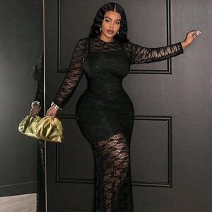 Elegant Black Lace Dress